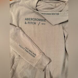 Abercrombie & Fitch NYC Logo Hoodie Taupe Beige Kid Size 15/16